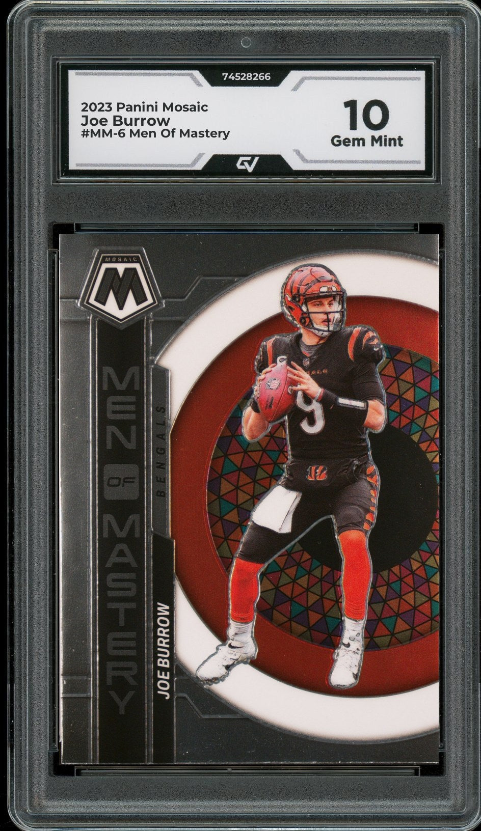 2023 Panini Mosaic #MM-6 Joe Burrow Men Of Mastery Graded 10 Gem Mint - Front