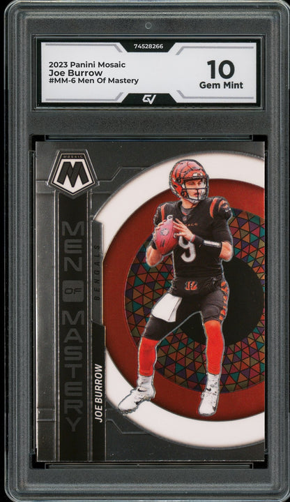 2023 Panini Mosaic #MM-6 Joe Burrow Men Of Mastery Graded 10 Gem Mint - Front