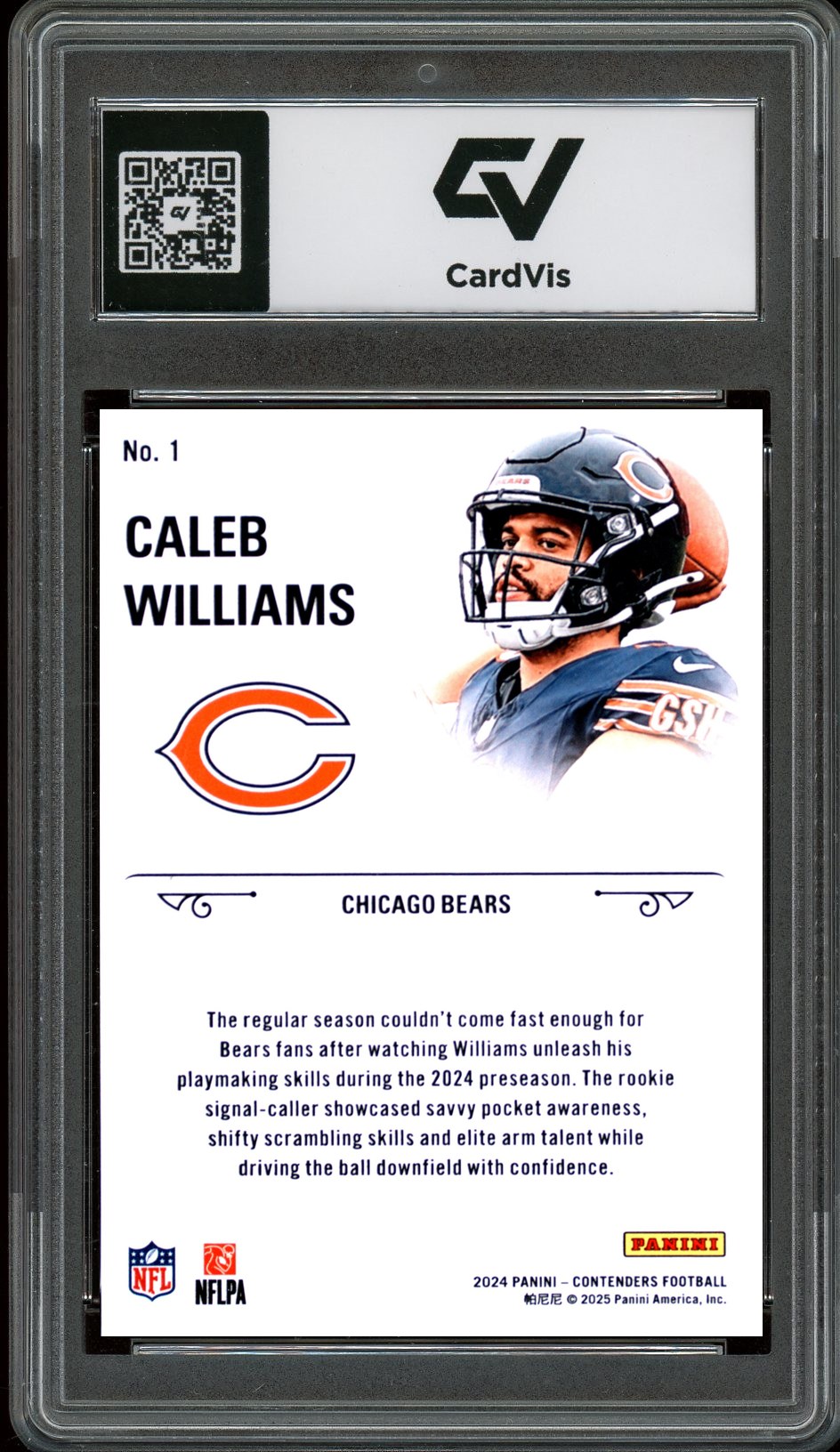 2024 Panini Contenders #1 Caleb Williams Rookie Stallions Rookie Card RC Graded 10 Gem Mint - Back