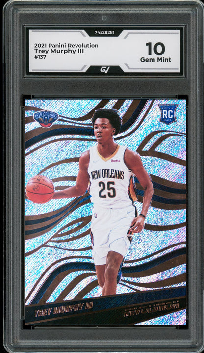 2021 Panini Revolution #137 Trey Murphy III Rookie Card RC Graded 10 Gem Mint - Front