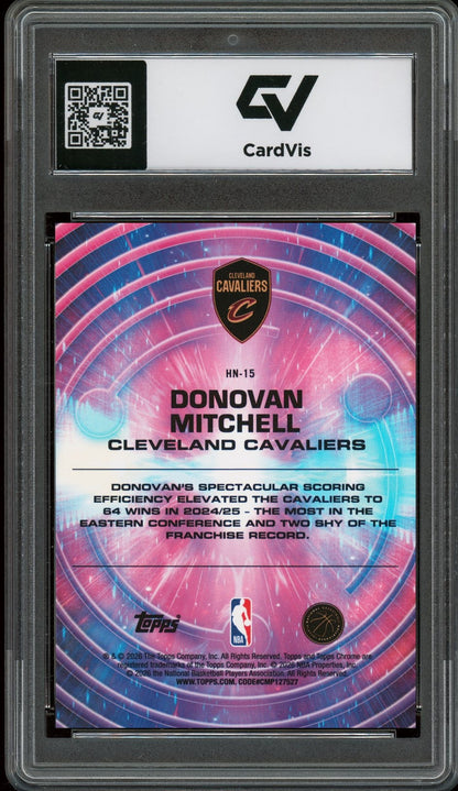 2025 Topps Cosmic Chrome #15 Donovan Mitchell Hypernova Graded 10 Gem Mint - Back