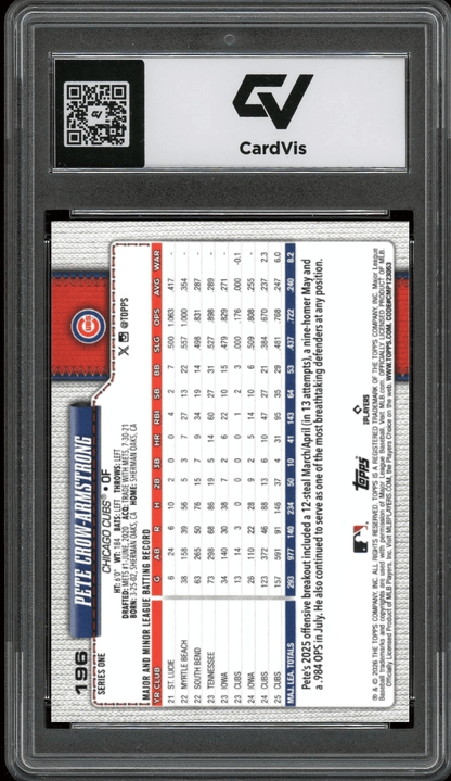 2026 Topps #196 Pete Crow-Armstrong Graded 10 Gem Mint