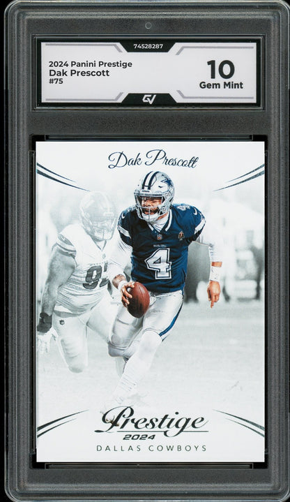 2024 Panini Prestige #75 Dak Prescott Graded 10 Gem Mint - Front