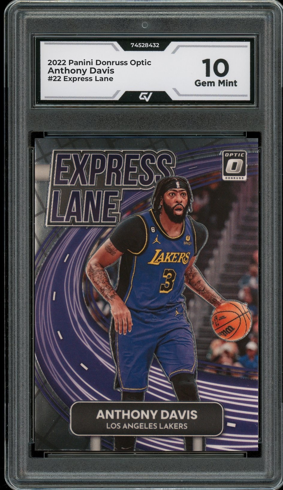 2022 Panini Donruss Optic #22 Anthony Davis Express Lane Graded 10 Gem Mint - Front