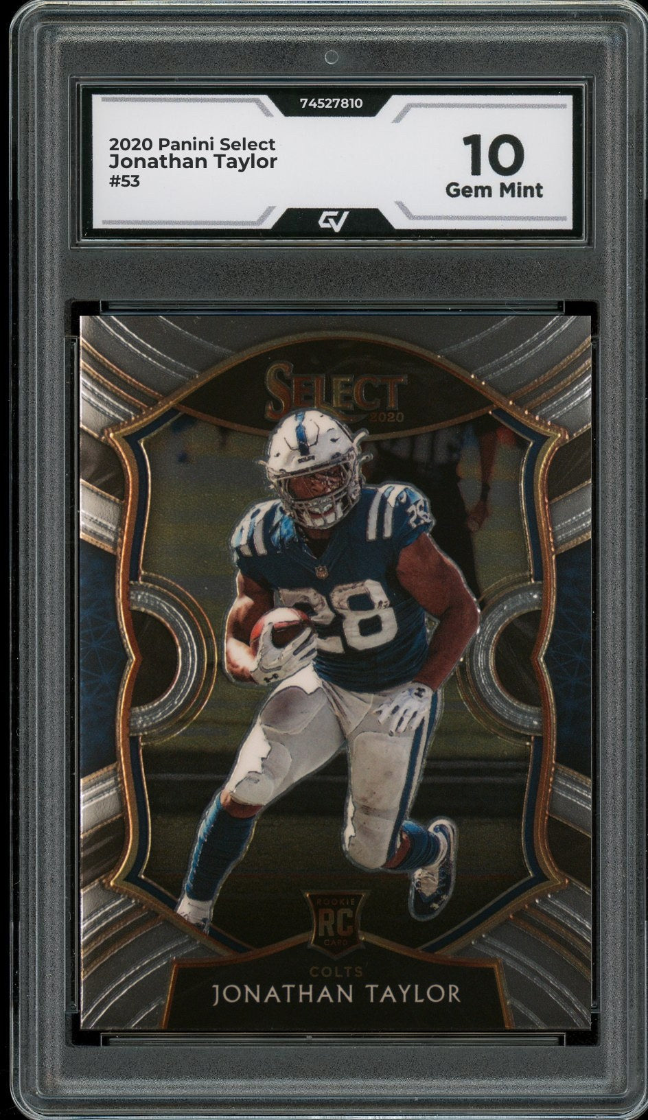2020 Panini Select #53 Jonathan Taylor Rookie Card RC Graded 10 Gem Mint - Front