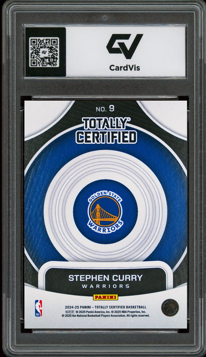 2024 Panini Totally Certified #9 Stephen Curry On Target Graded 10 Gem Mint - Back