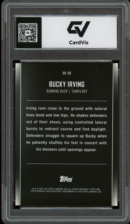 2024 Topps #DC-20 Bucky Irving Midnight Dream Chasers Rookie Card RC Graded 10 Gem Mint - Back