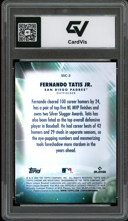 2024 Topps Chrome Update #2 Fernando Tatis Jr. Stratospheric Stars Graded 10 Gem Mint - Back