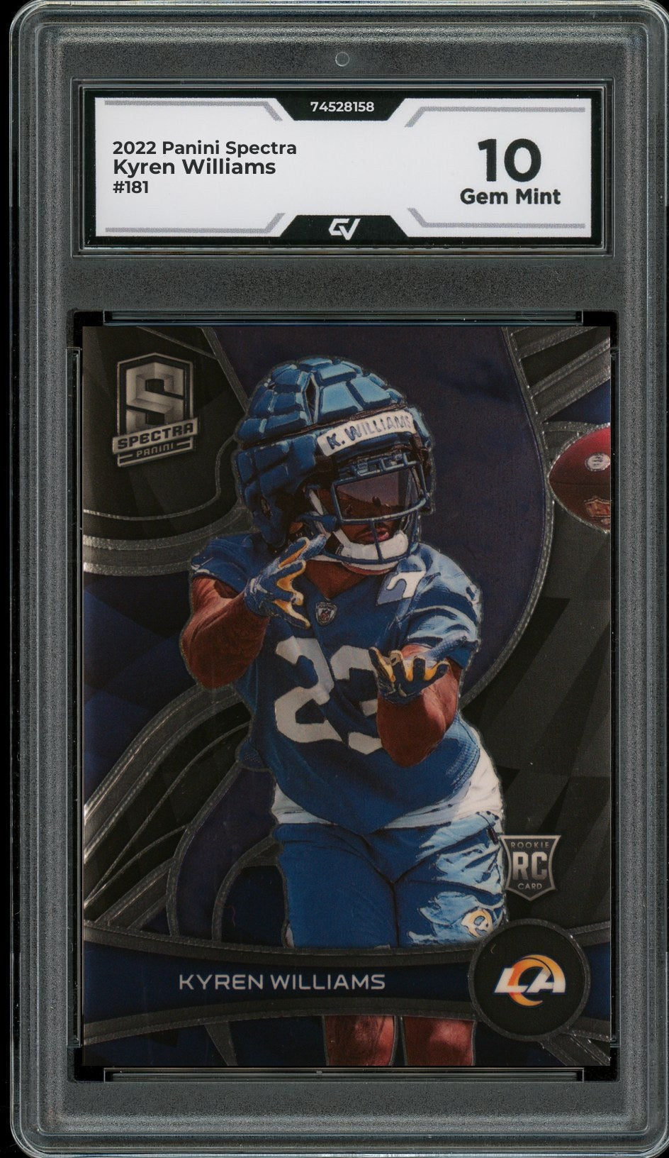 2022 Panini Spectra #181 Kyren Williams Rookie Card RC Graded 10 Gem Mint - Front
