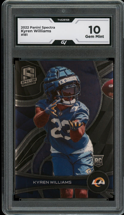 2022 Panini Spectra #181 Kyren Williams Rookie Card RC Graded 10 Gem Mint - Front