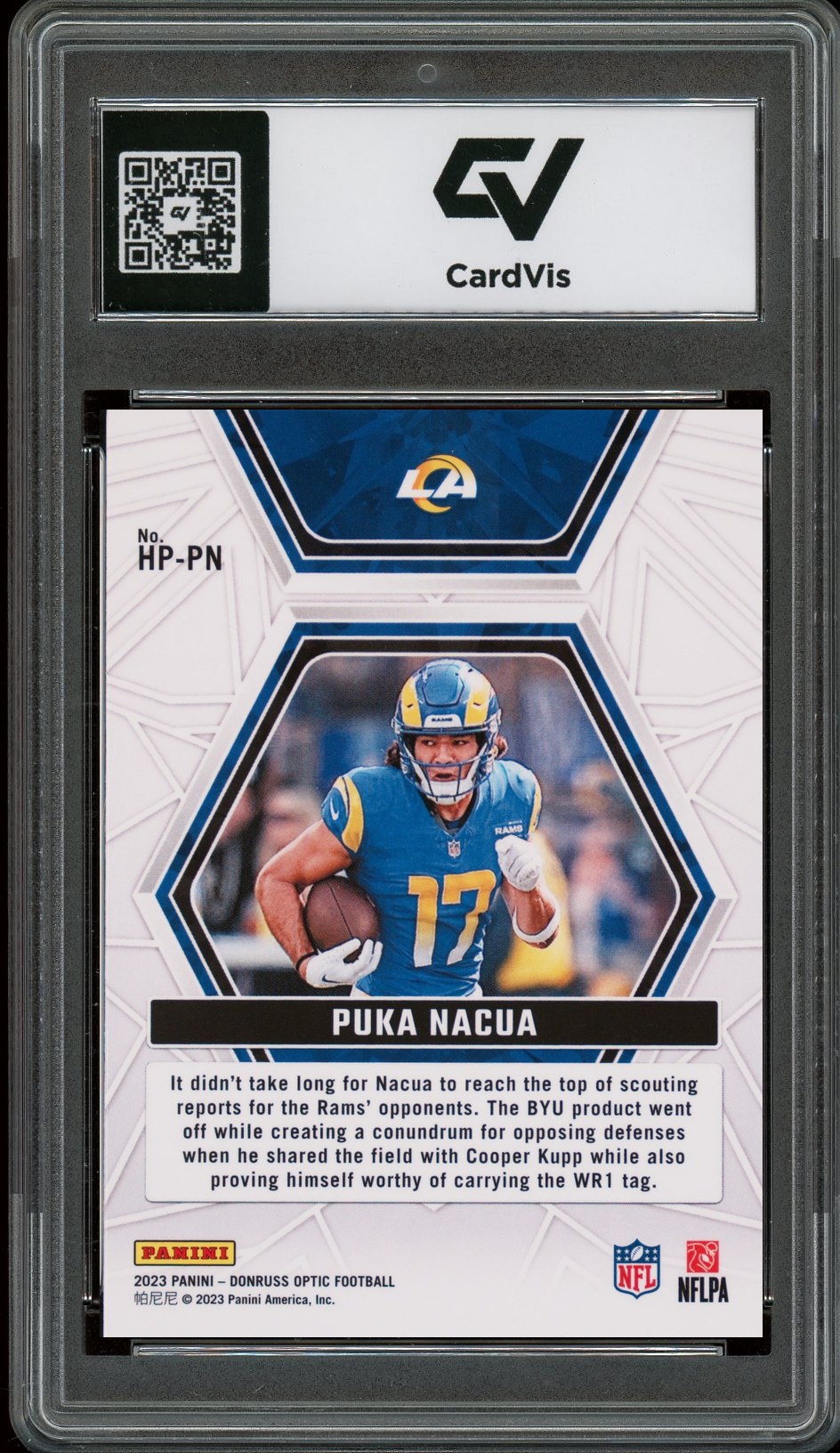 2023 Panini Donruss Optic #HP-PN Puka Nacua Hidden Potential Rookie Card RC Graded 10 Gem Mint - Back