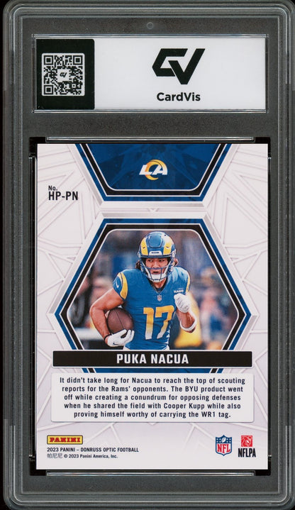 2023 Panini Donruss Optic #HP-PN Puka Nacua Hidden Potential Rookie Card RC Graded 10 Gem Mint - Back