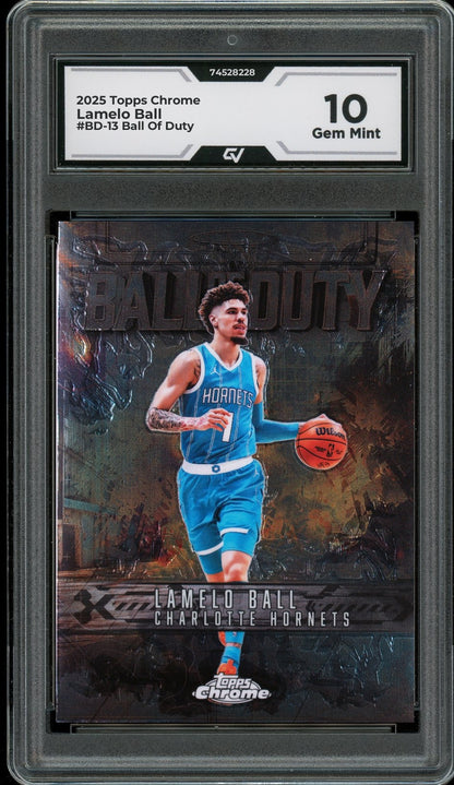 2025 Topps Chrome #BD-13 Lamelo Ball Ball Of Duty Graded 10 Gem Mint - Front