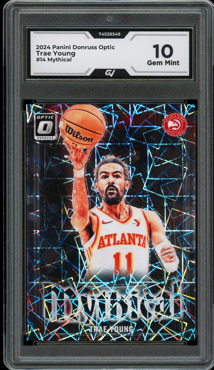 2024 Panini Donruss Optic #14 Trae Young Mythical Graded 10 Gem Mint - Front
