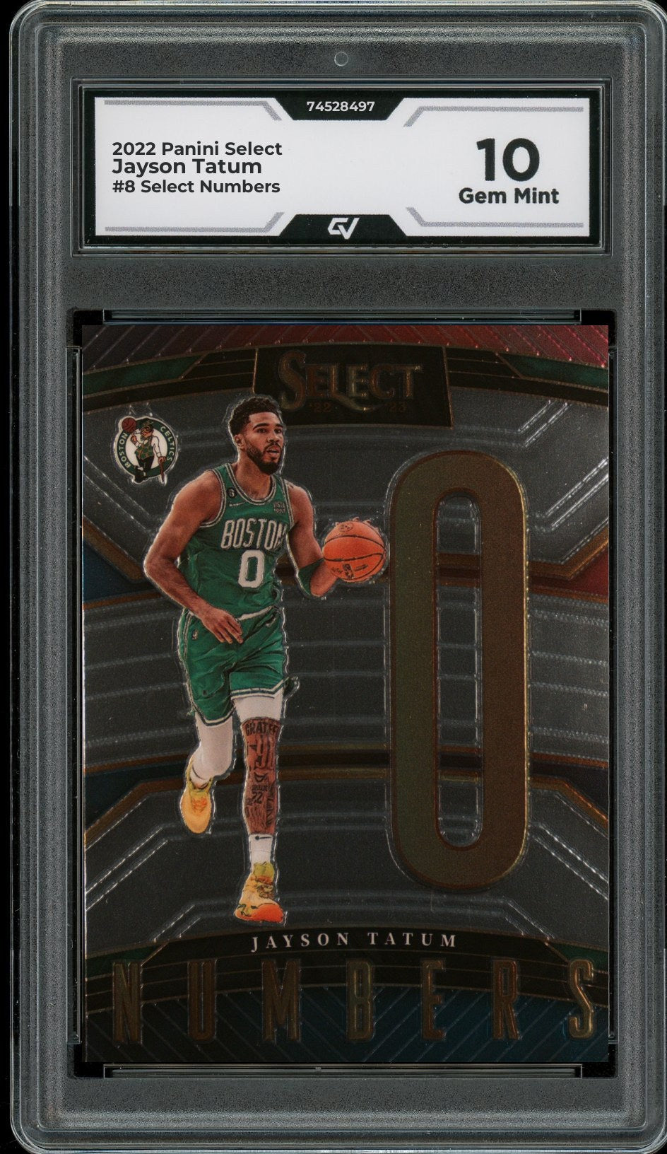 2022 Panini Select #8 Jayson Tatum Select Numbers Graded 10 Gem Mint - Front