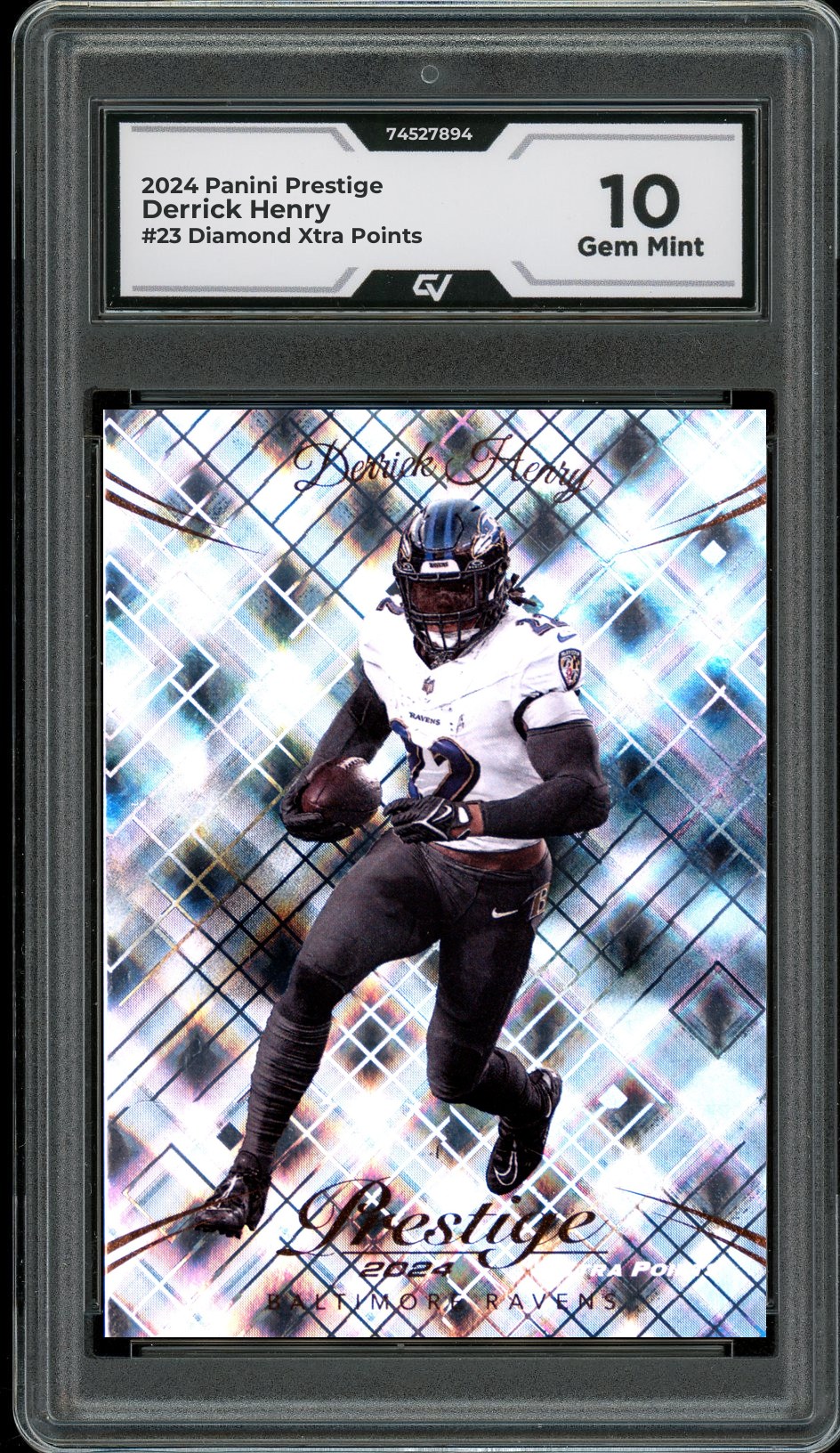 2024 Panini Prestige #23 Derrick Henry Diamond Xtra Points Graded 10 Gem Mint - Front
