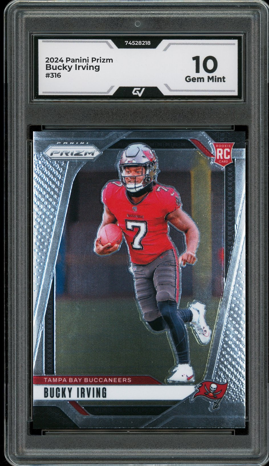 2024 Panini Prizm #316 Bucky Irving Rookie Card RC Graded 10 Gem Mint - Front