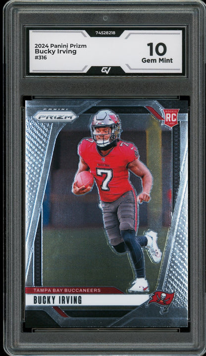 2024 Panini Prizm #316 Bucky Irving Rookie Card RC Graded 10 Gem Mint - Front