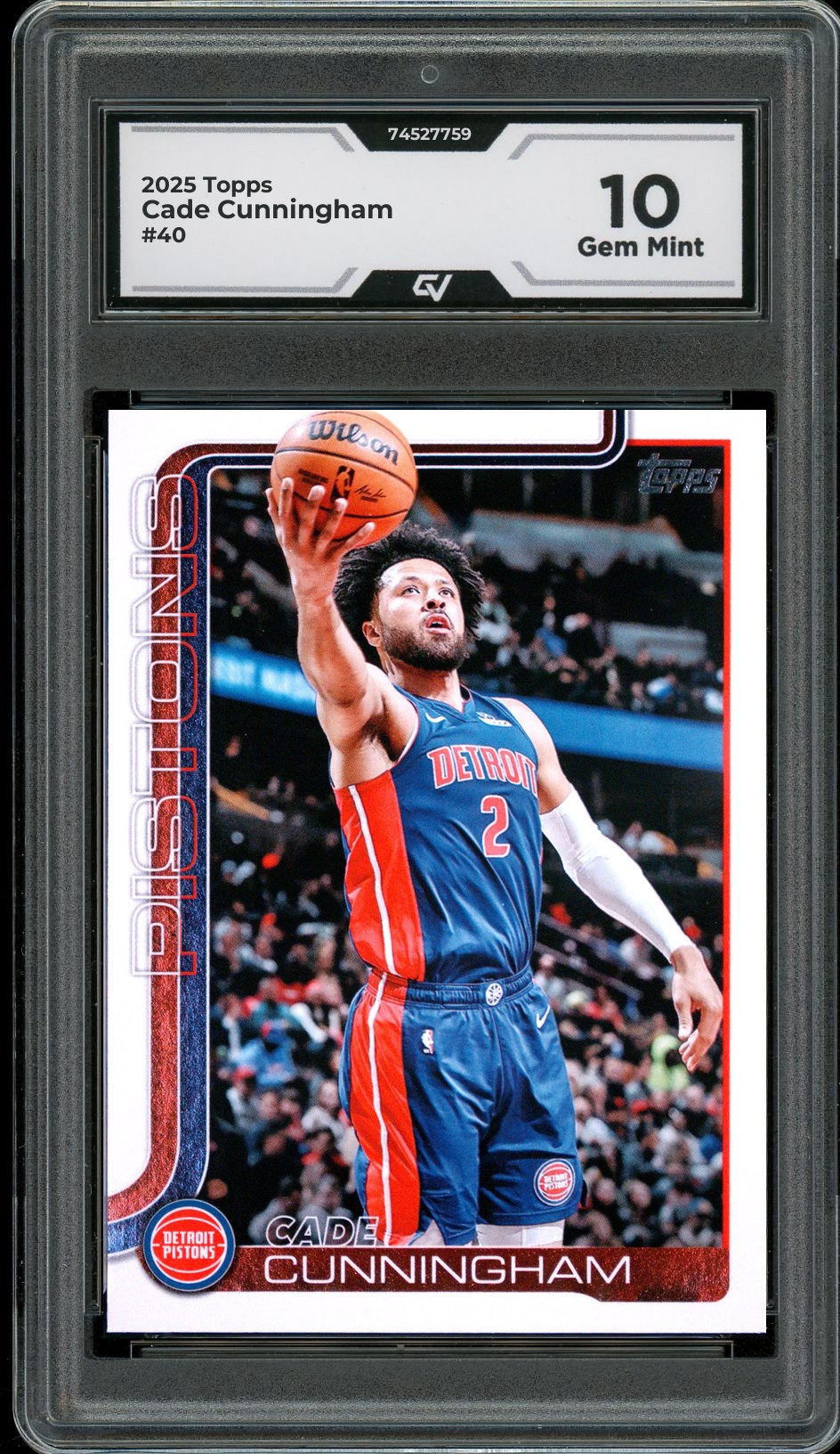 2025 Topps #40 Cade Cunningham Graded 10 Gem Mint - Front