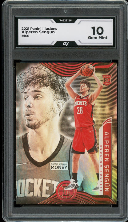 2021 Panini Illusions #166 Alperen Sengun Rookie Card RC Graded 10 Gem Mint - Front