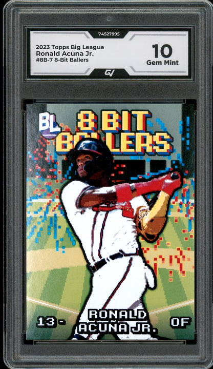 2023 Topps Big League #8B-7 Ronald Acuna Jr. 8-Bit Ballers Graded 10 Gem Mint - Front