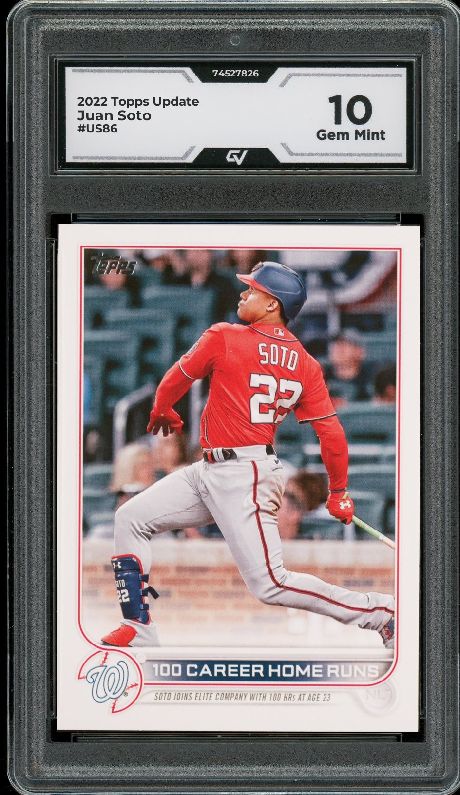 2022 Topps Update #US86 Juan Soto Graded 10 Gem Mint - Front