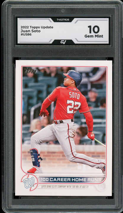 2022 Topps Update #US86 Juan Soto Graded 10 Gem Mint - Front