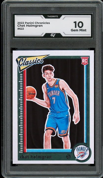 2022 Panini Chronicles #622 Chet Holmgren Rookie Card RC Graded 10 Gem Mint - Front