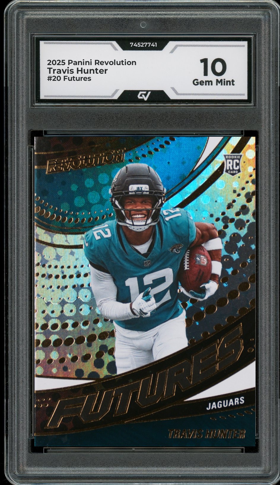 2025 Panini Revolution #20 Travis Hunter Futures Rookie Card RC Graded 10 Gem Mint - Front