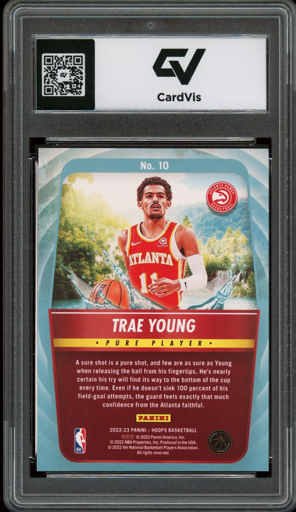 2022 Panini Hoops #10 Trae Young Pure Players Graded 10 Gem Mint - Back