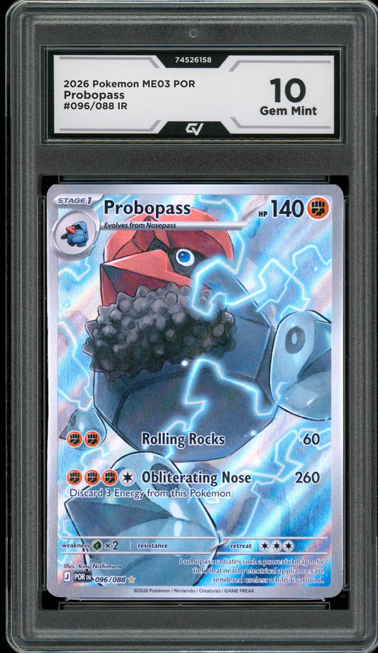 2026 Pokemon ME03 Perfect Order #096/088 Probopass IR Graded 10 Gem Mint