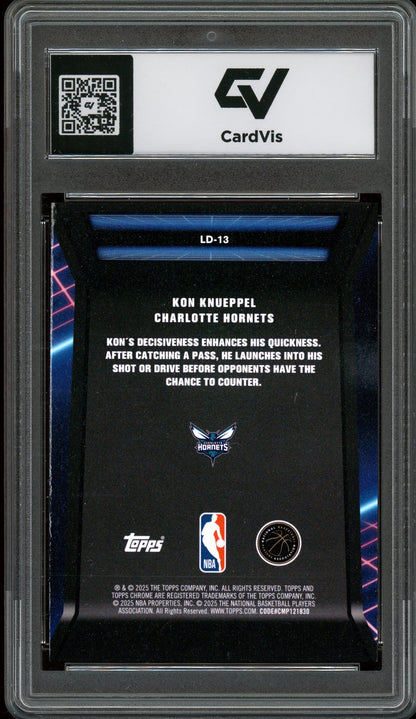 2025 Topps Chrome #LD-13 Kon Knueppel Loading Rookie Card RC Graded 10 Gem Mint - Back
