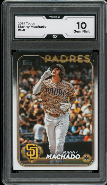 2024 Topps #550 Manny Machado Graded 10 Gem Mint - Front