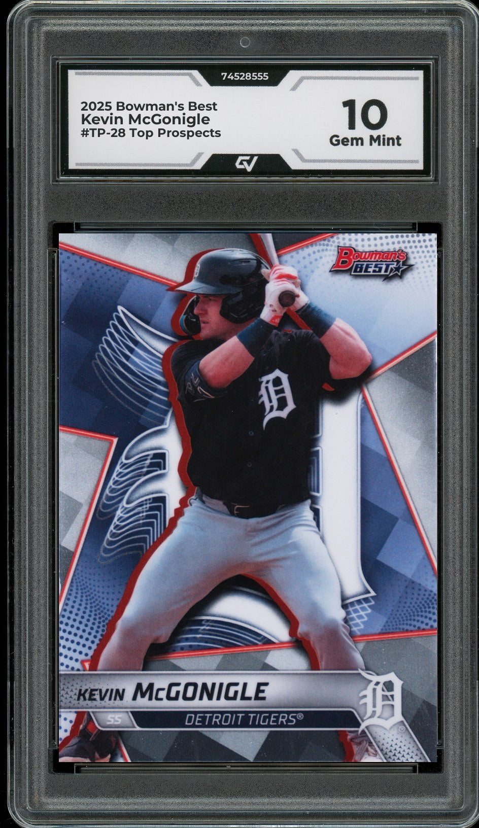 2025 Bowman's Best #TP-28 Kevin McGonigle Top Prospects Graded 10 Gem Mint - Front