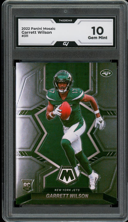 2022 Panini Mosaic #311 Garrett Wilson Rookie Card RC Graded 10 Gem Mint - Front