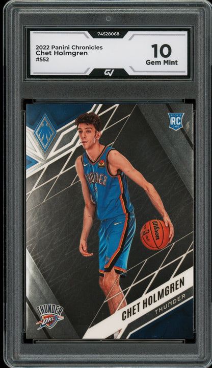 2022 Panini Chronicles #552 Chet Holmgren Rookie Card RC Graded 10 Gem Mint - Front