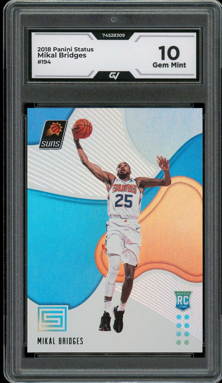 2018 Panini Status #194 Mikal Bridges Rookie Card RC Graded 10 Gem Mint - Front