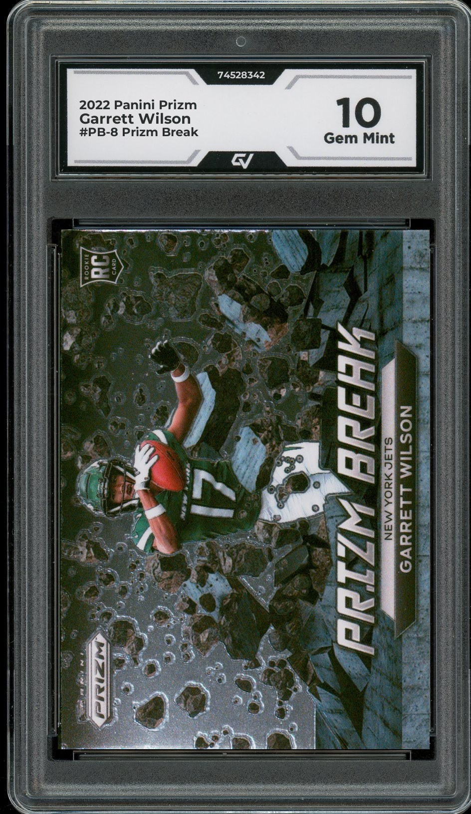 2022 Panini Prizm #PB-8 Garrett Wilson Prizm Break Rookie Card RC Graded 10 Gem Mint - Front