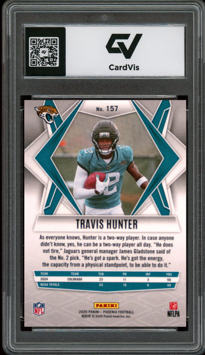 2025 Panini Phoenix #157 Travis Hunter Rookie Card RC Graded 10 Gem Mint - Back