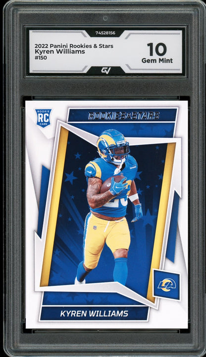 2022 Panini Rookies & Stars #150 Kyren Williams Rookie Card RC Graded 10 Gem Mint - Front