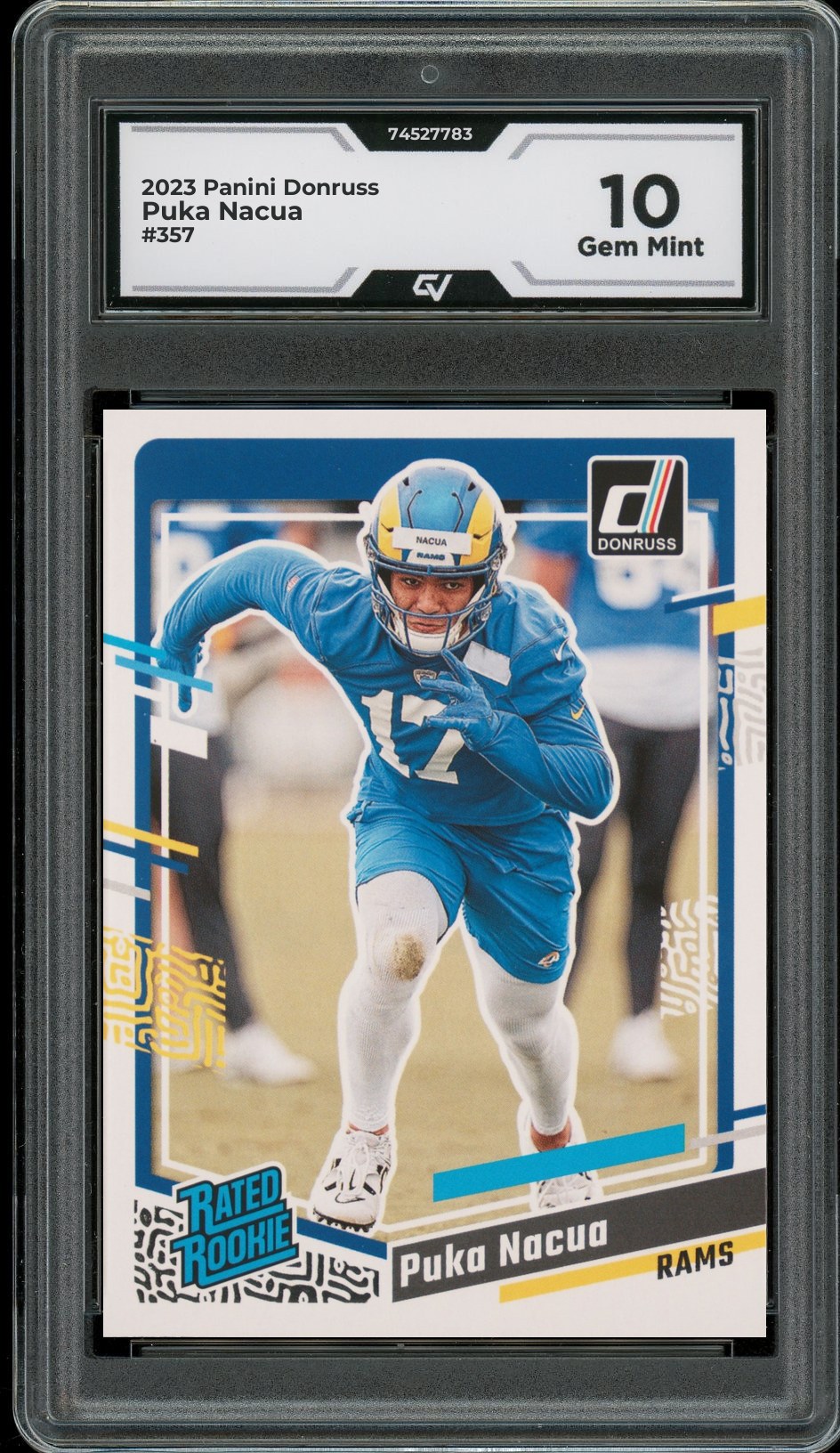 2023 Panini Donruss #357 Puka Nacua Rookie Card RC Graded 10 Gem Mint - Front