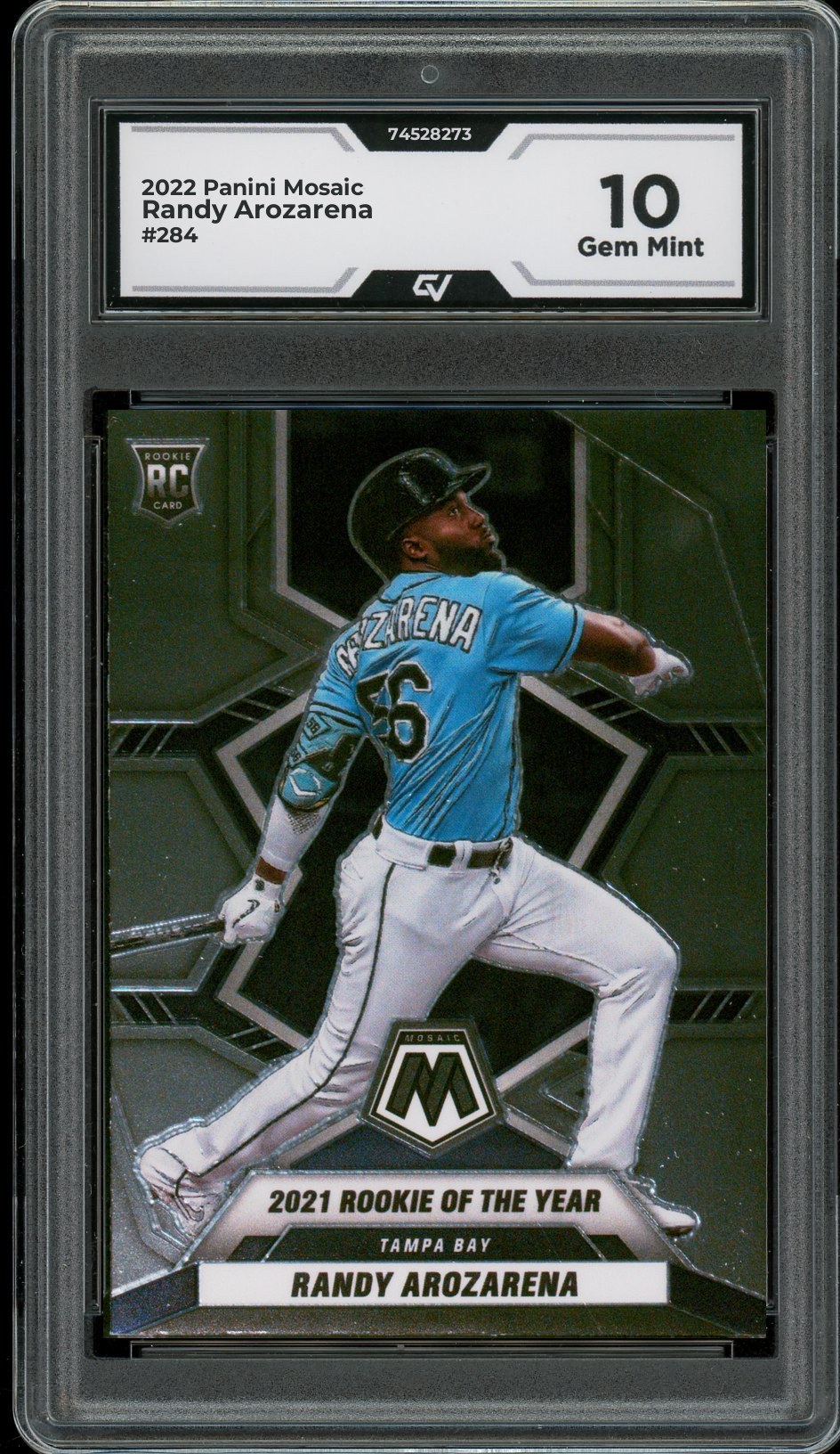 2022 Panini Mosaic #284 Randy Arozarena Graded 10 Gem Mint - Front