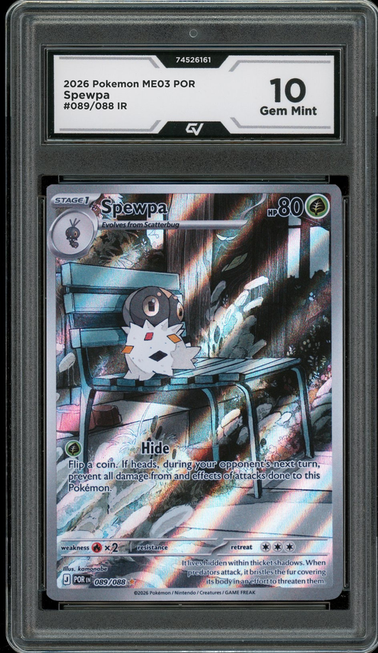 2026 Pokemon ME03 Perfect Order #089/088 Spewpa IR Graded 10 Gem Mint
