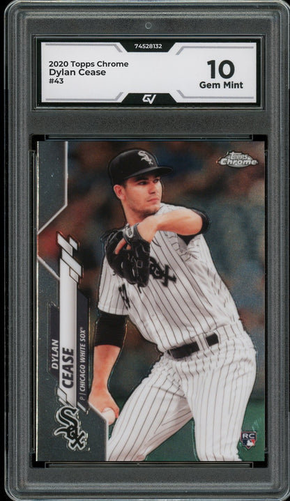 2020 Topps Chrome #43 Dylan Cease Rookie Card RC Graded 10 Gem Mint - Front
