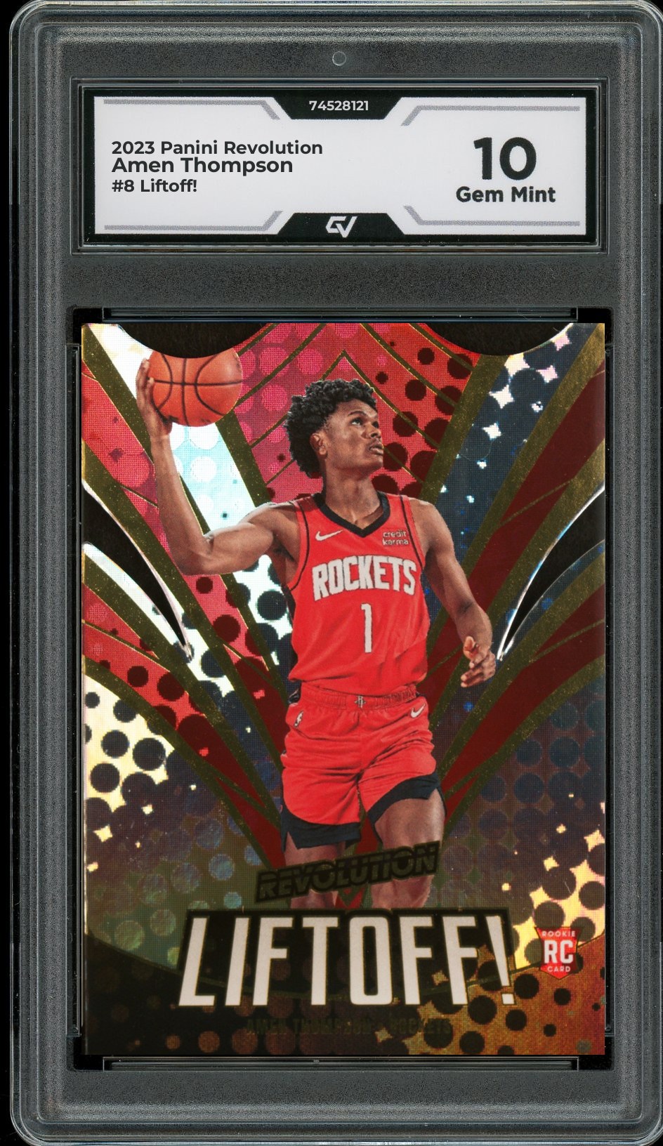 2023 Panini Revolution #8 Amen Thompson Liftoff! Rookie Card RC Graded 10 Gem Mint - Front