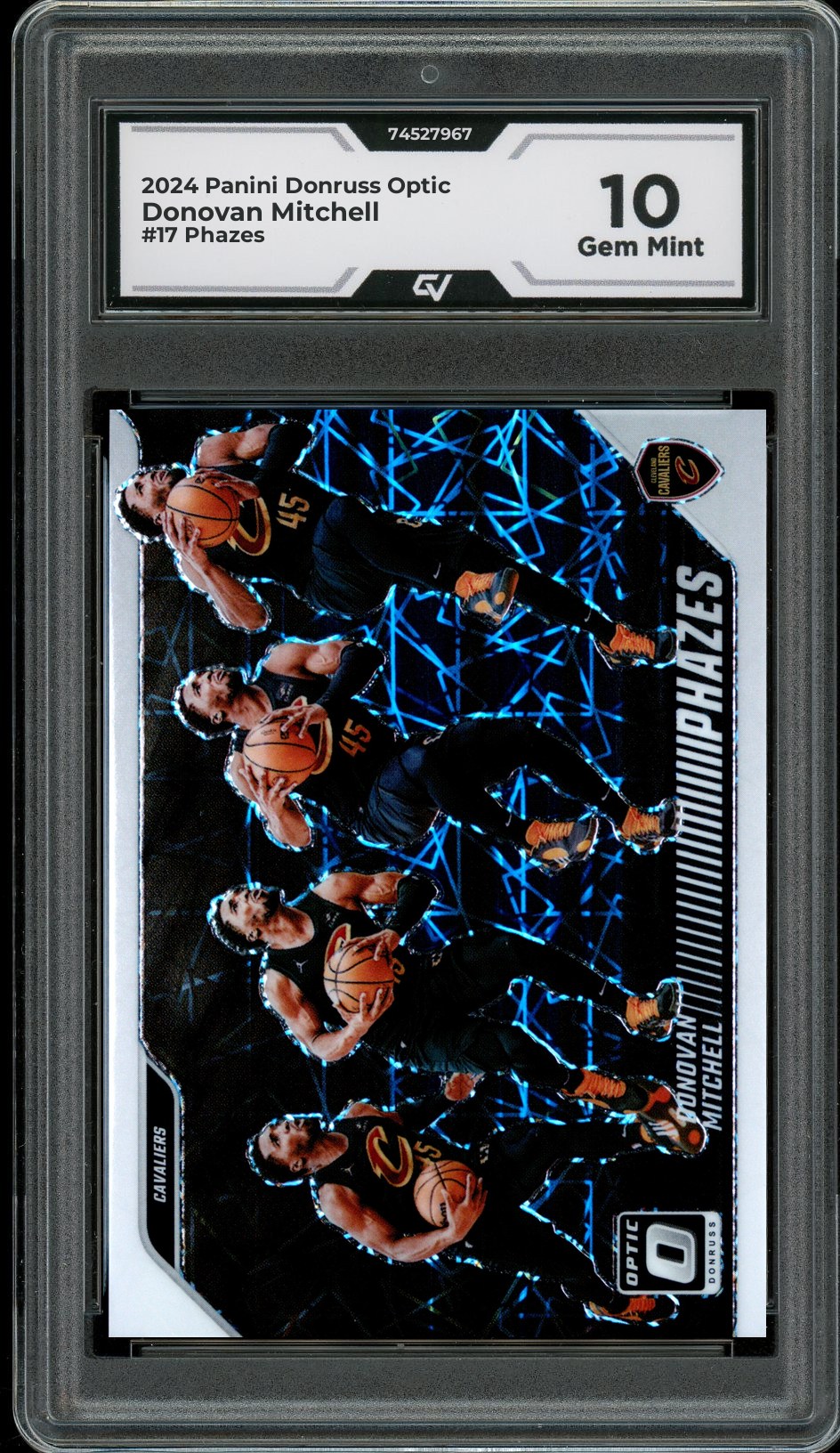 2024 Panini Donruss Optic #17 Donovan Mitchell Phazes Graded 10 Gem Mint - Front