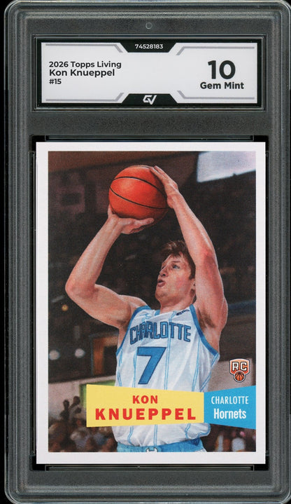 2026 Topps Living #15 Kon Knueppel Rookie Card RC Graded 10 Gem Mint - Front