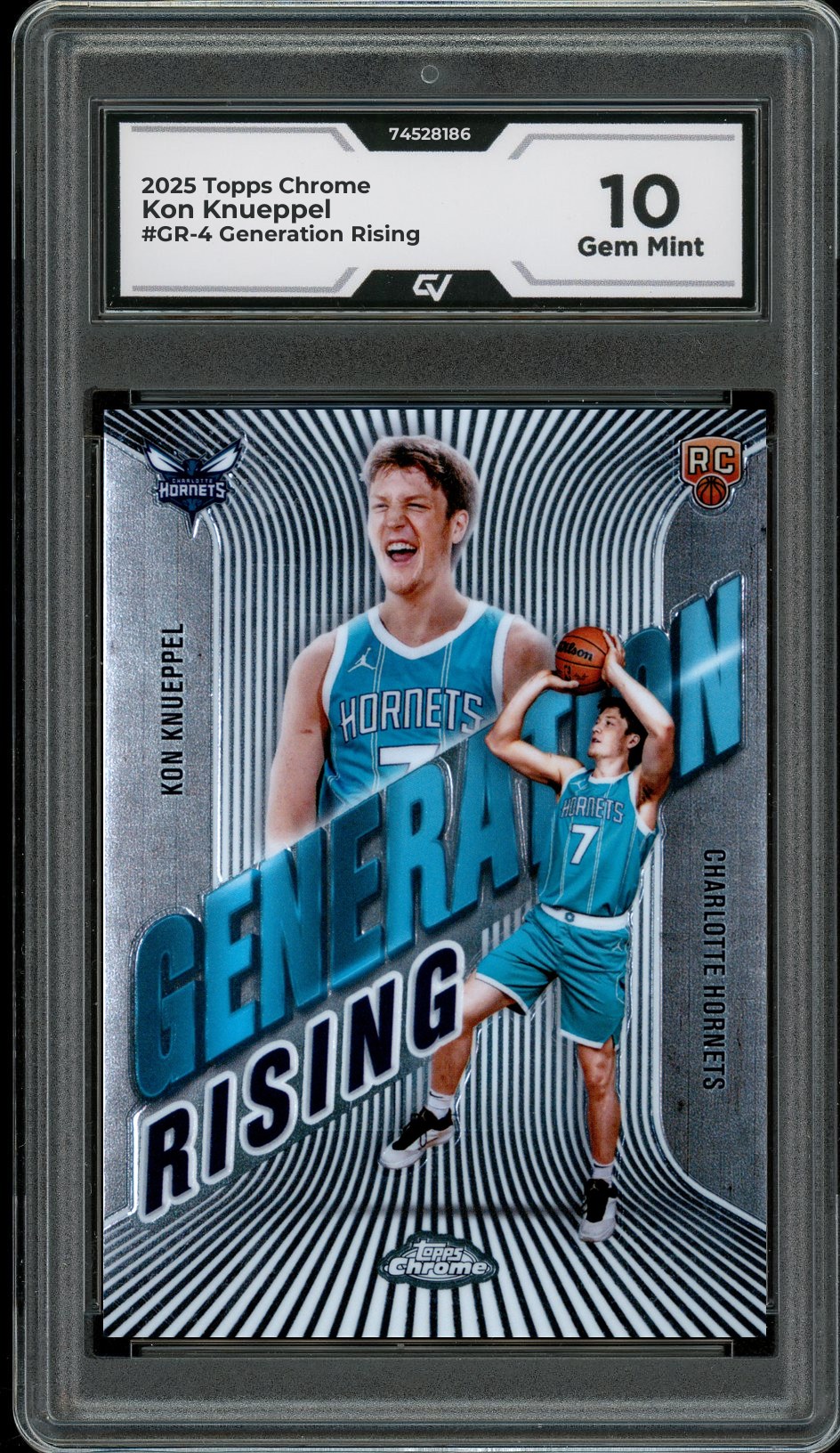 2025 Topps Chrome #GR-4 Kon Knueppel Generation Rising Rookie Card RC Graded 10 Gem Mint - Front