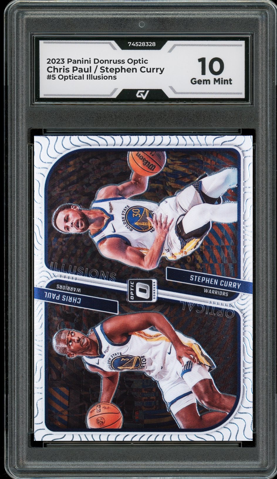2023 Panini Donruss Optic #5 Chris Paul / Stephen Curry Optical Illusions Graded 10 Gem Mint - Front