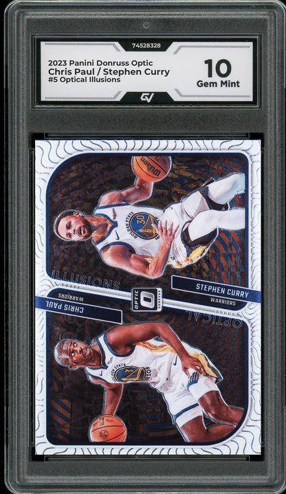 2023 Panini Donruss Optic #5 Chris Paul / Stephen Curry Optical Illusions Graded 10 Gem Mint - Front